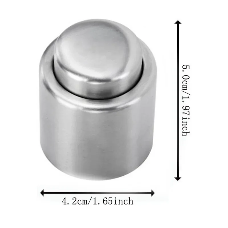 2PCS Stainless Steel Wine Bottle Stopper Vacuum Red Wine Cap Sealer Fresh Keeper Bar Tools Bottle Cover Kitchen Accessories