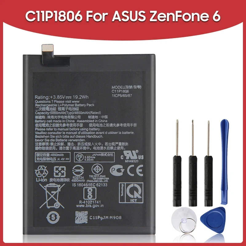 

Replacement Battery 5000mAh C11P1806 For ASUS ZenFone 6 ZS630KL I01WD Rechargeable Phone Batteries