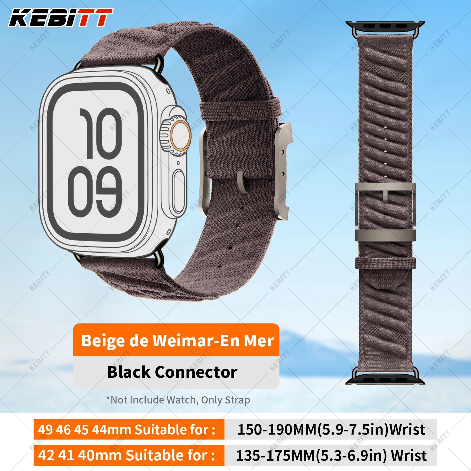 Kebitt New En Mer Bleu Nuit Single Tour Iwatch Band 42 mm für Apple Watch Ultra 3 2 Serie 11 10 9 8 7 6 Se 3 Armband 46 mm 45 49 mm 5