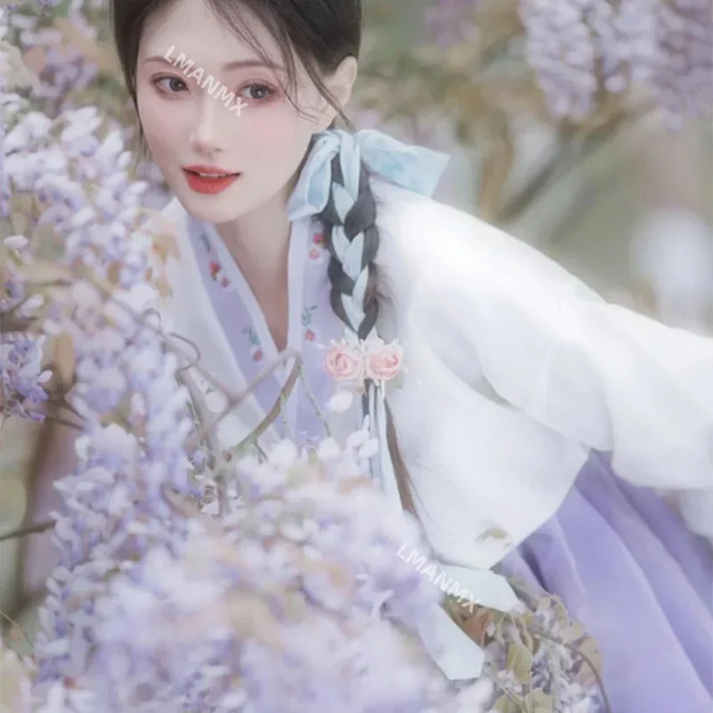 

25 Korean Palace Photography Travel Violet Embroidered Korean Costume Female Hanbok Dance Performance Costume Hanbok dress Women