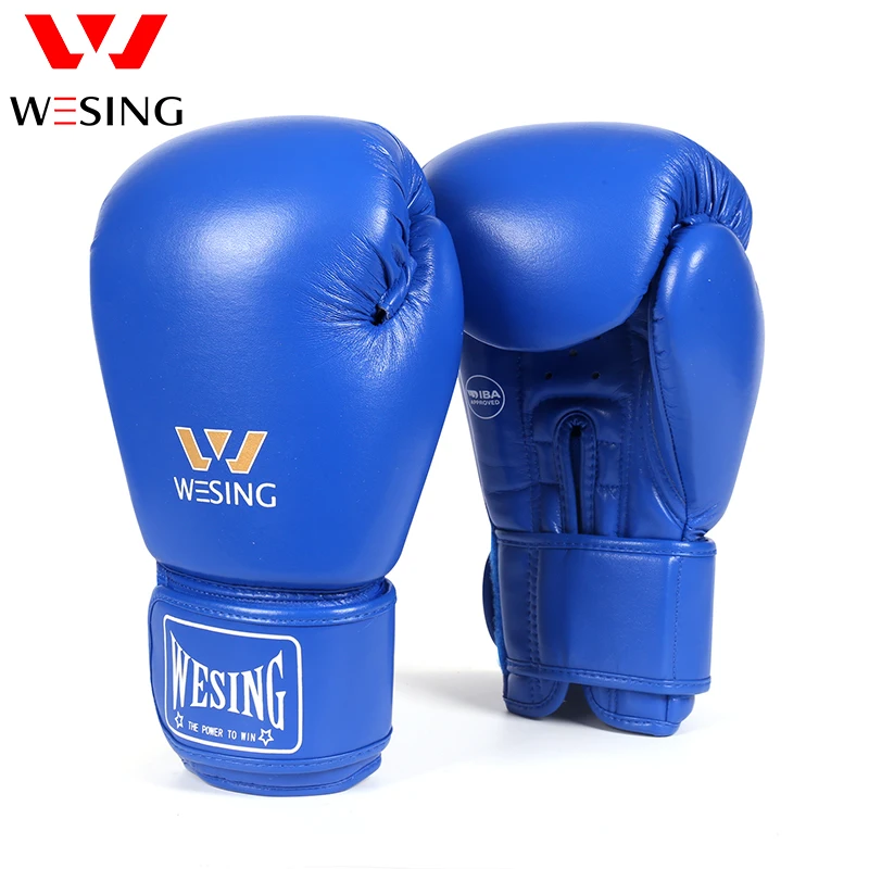 Wesing IBA Approved Boxing Gloves for Competition Microfiber Boxing Gloves Blue Red 10oz 12oz