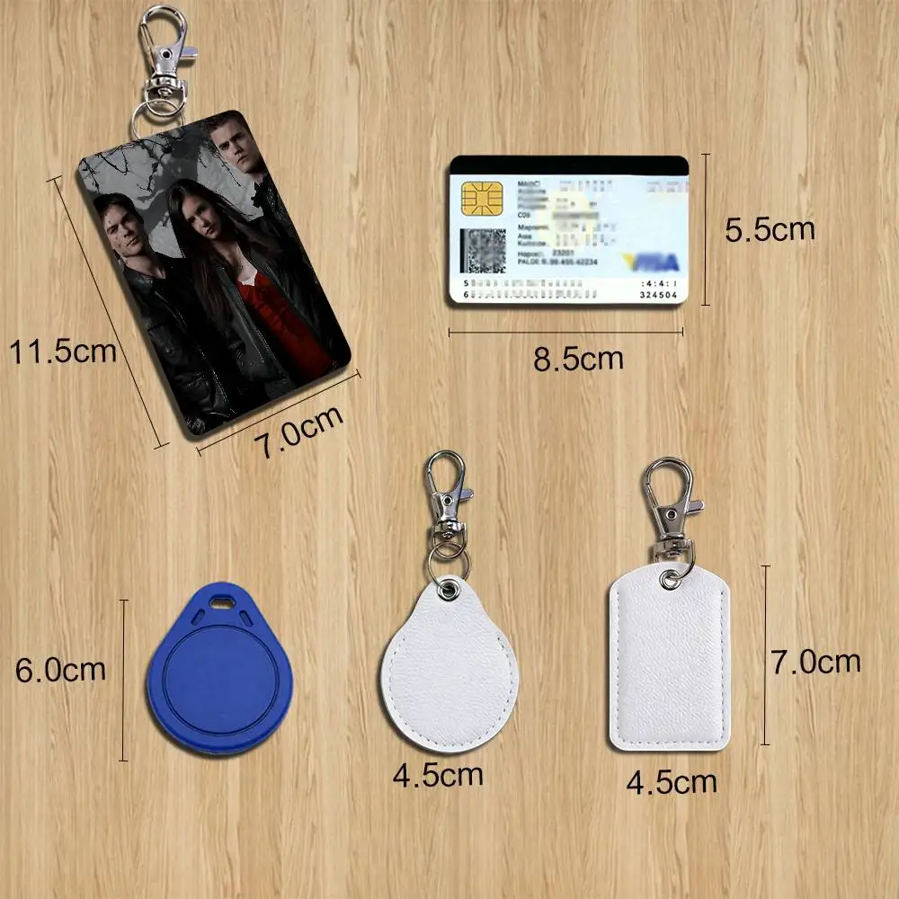 TVD movie The Vampire Diaries Card Holder Keychain Key Ring Door Lock Access Protective Case For Security Gift