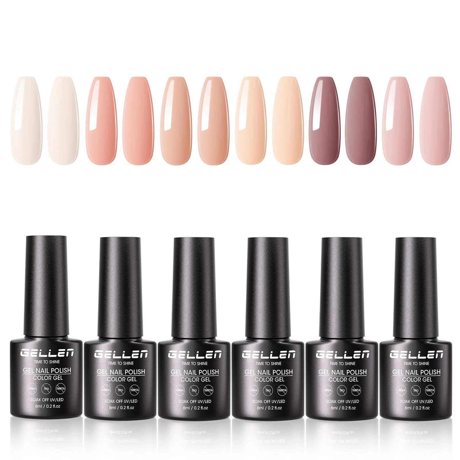 

Набор из 6 штук, 6 мл, белый гель-лак с блестками, для маникюра, с эффектом сияния, для самостоятельного нанесения, для УФ-лампы, для ногтей, для маникюра, для нейл-арта, для салонов красоты