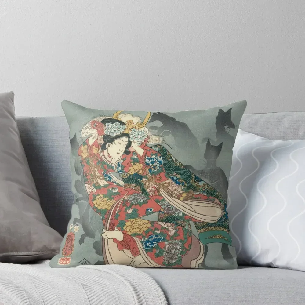 Princess Yaegaki by Utagawa Kuniyoshi Throw Pillow Couch Cushions ornamental pillows for living room Christmas Pillow pillow