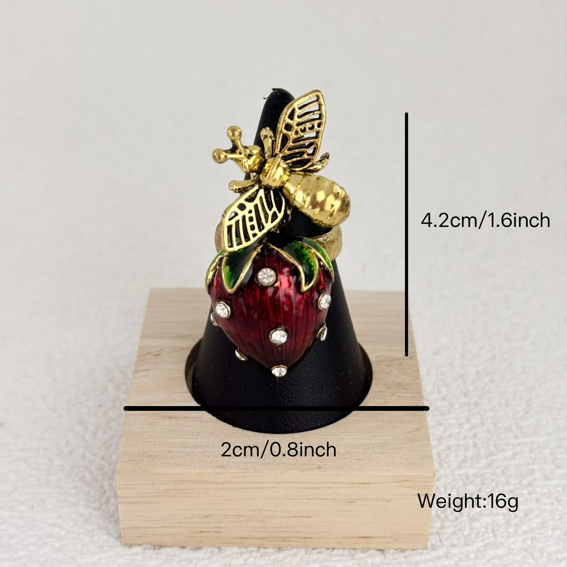 Fashionable Exaggerated 3D Insect Oil-Drop Cicada Zircon Ring Unique Fun Finger Ring Jewelry Trendsetter