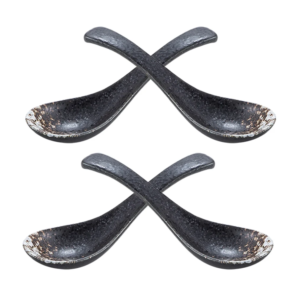 

4 Pcs Asian Soup Spoon Japanese Kitchen Serving Spoons Dining Cooking Porcelain