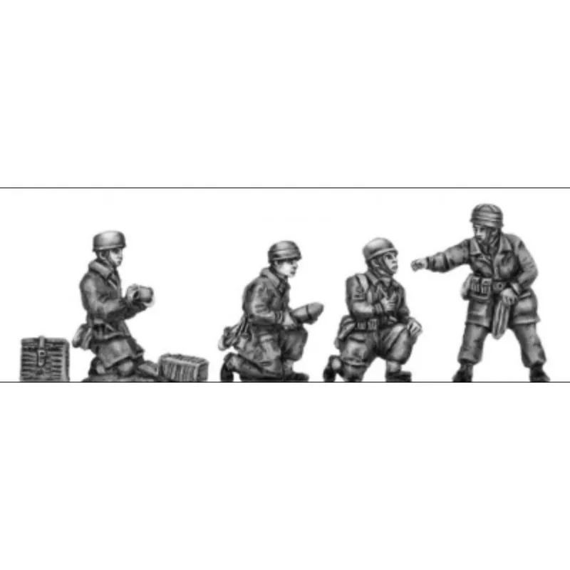 1/72 Scale Diecast Resin Figure Model Kit German Air Force Artillery Unit 4 Figures Unpainted