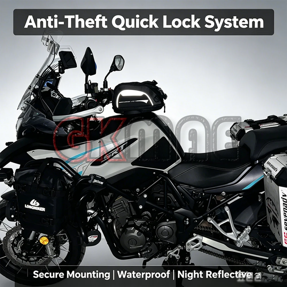 For QJMOTOR SRT 500 X Motorcycle Modified Quick Release Tank Bag Touch Screen Phone Pocket Waterproof Storage Tool Luggage Bag
