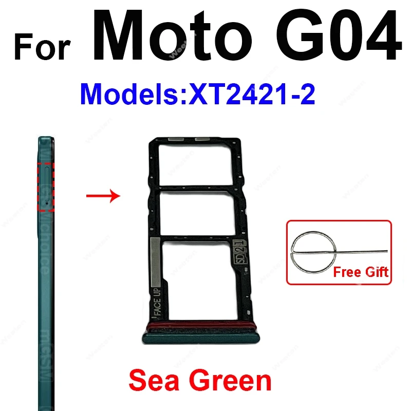 Sim Card Tray Holder For Motorola MOTO G24 G04 G04s G24 Power XT2421 SIM Cadr Slot Card Reader Adapters Socket Replacement Parts image 3