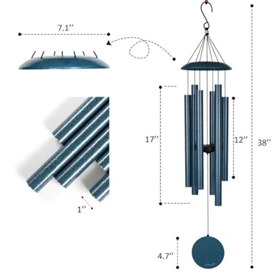 Wind Chimes for Outside Deep Tone - 38'' Wind Chimes Outdoor Clearance, Deep Tone, Windchimes Outdoors, Memorial Gift, Sympathy