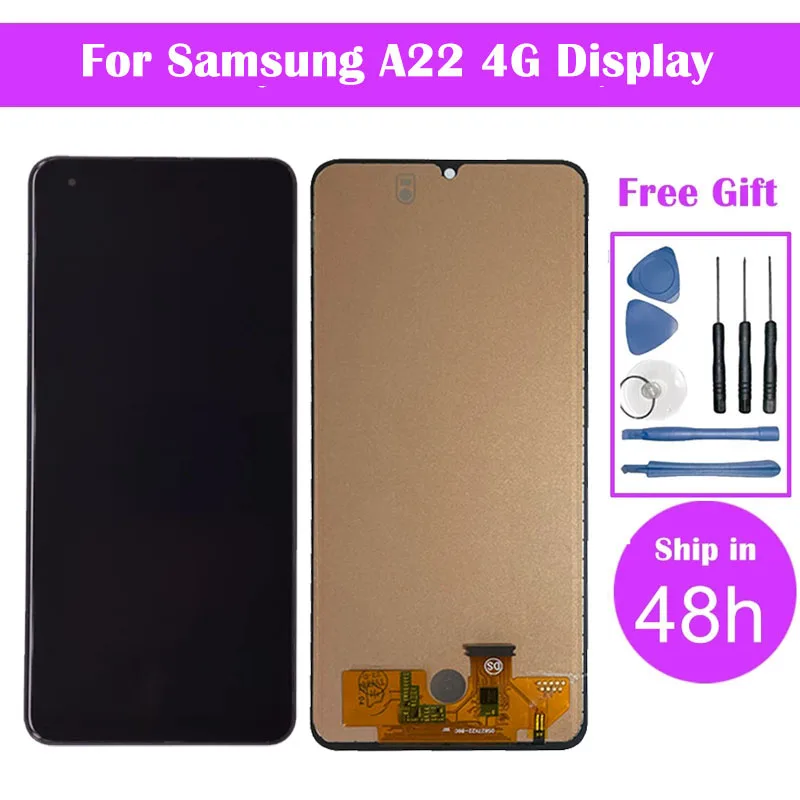 Super AMOLED For Samsung A22 4G Display SM-A225F SM-A225FN/DS SM-A225M LCD Screen With Touch Screen Digitizer Replacement Parts