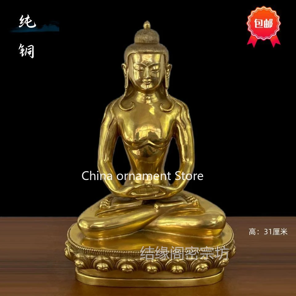 Nepal Tibetan Tantra Pure Bronze Pu Xian King Rulai Buddha Statue Dacheng Original Dharma Body Pu Xian Boutique Ornament