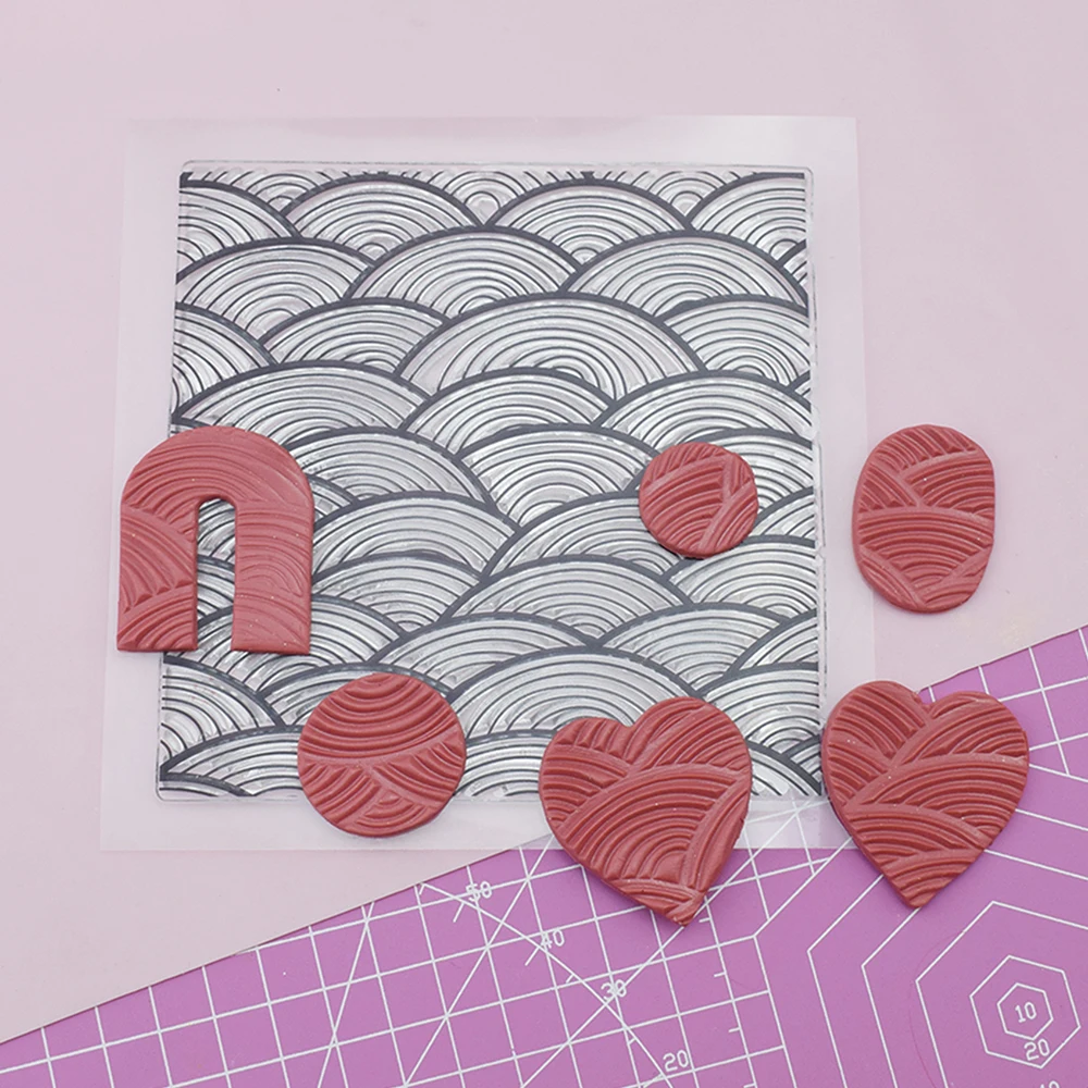 Polymer Clay Texture Stamp Sheets Wave Pattern Embossing Art Clay Jewelry DIY Supplies Individual Design