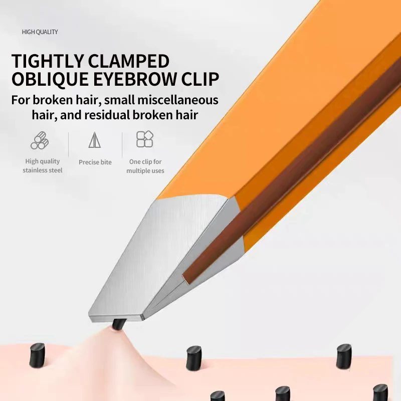 Clipe de sobrancelha de cauda de mola colorida-pinça de clipe de sobrancelha de aço inoxidável-conjunto de reparo de sobrancelha diagonal ferramenta de beleza e maquiagem