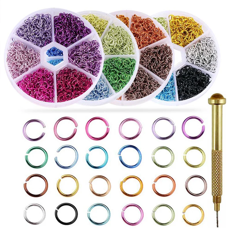 1080pc 3D Piercing Dangle Nail Art Decoration Glitter Nails Rhinestones Metal Alloy Pierced LOOP Decorations Punk Charms 5-6mm