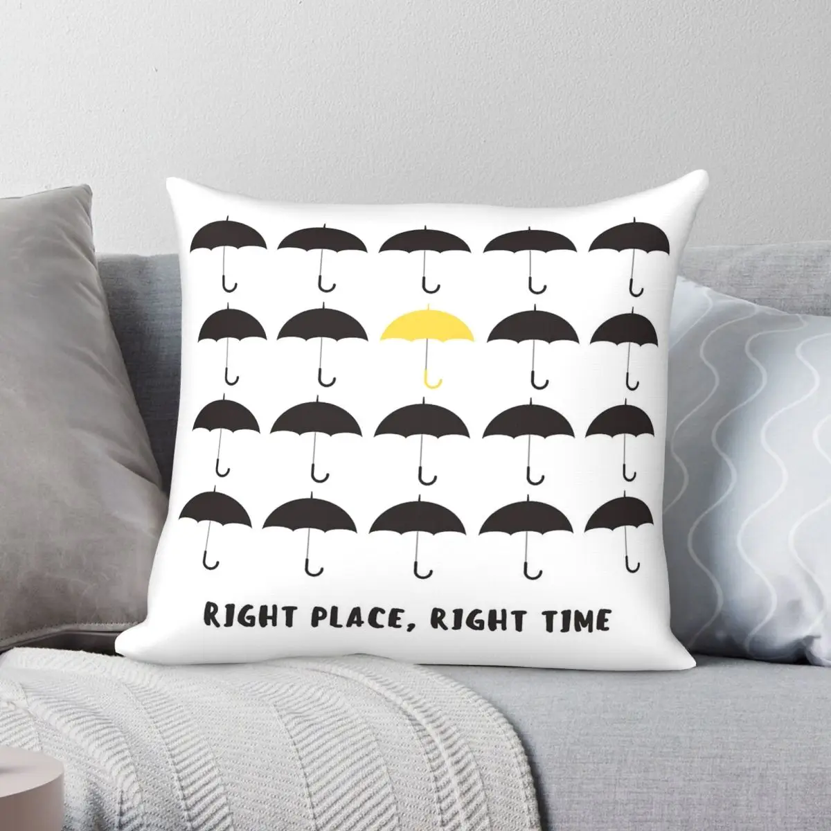 Himym Right Place Right Time Umbrella Pillowcase Polyester Linen Velvet Creative Zip Decorative Room Cushion Cover