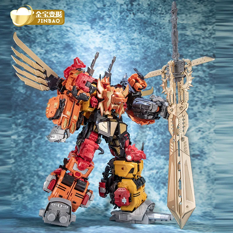 JinBao 2023 New 5 IN 1 BIG Predaking Transformation Boy Toys COOL Devastator G1 GT KO Anime Action Figure Robot Car Model Kids