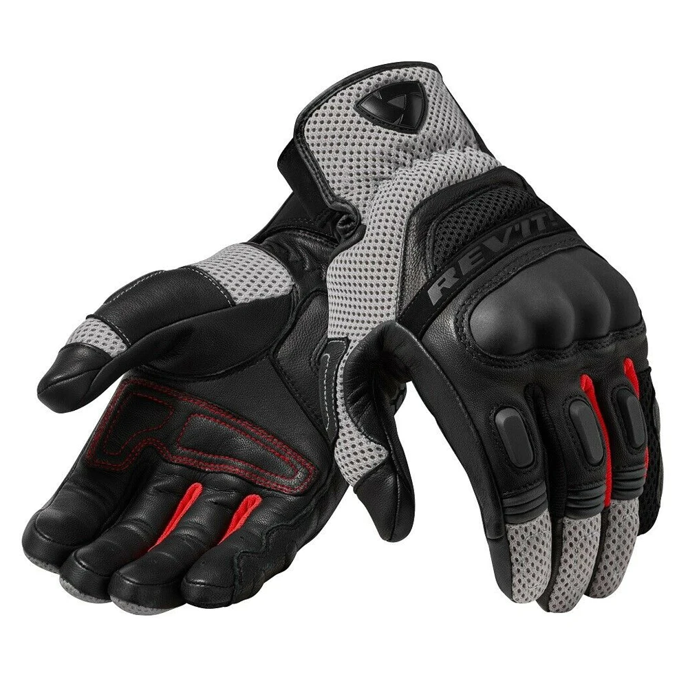 Revit Dirt 3 Touch Screen Gloves Genuine Leather Motorbike Moto GP Street Bike Off Road Racing Gray