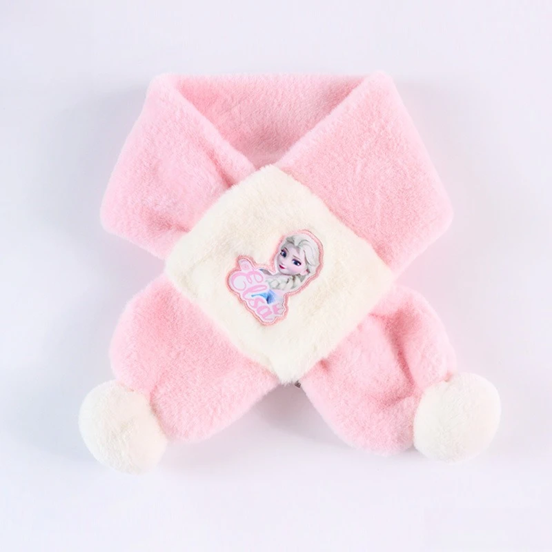 Miniso の新しいアナと雪の女王子供用スカーフ冬暖かい女の子ベビースカーフプリンセスかわいいネックカバー