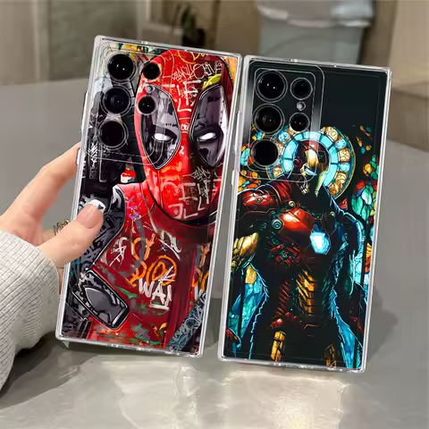 Soft Cover Case for Samsung Galaxy S23 S10 Plus Note 10 20 Ultra S21 S25 Ultra S24 FE S22 S20 Marvel Deadpool Art
