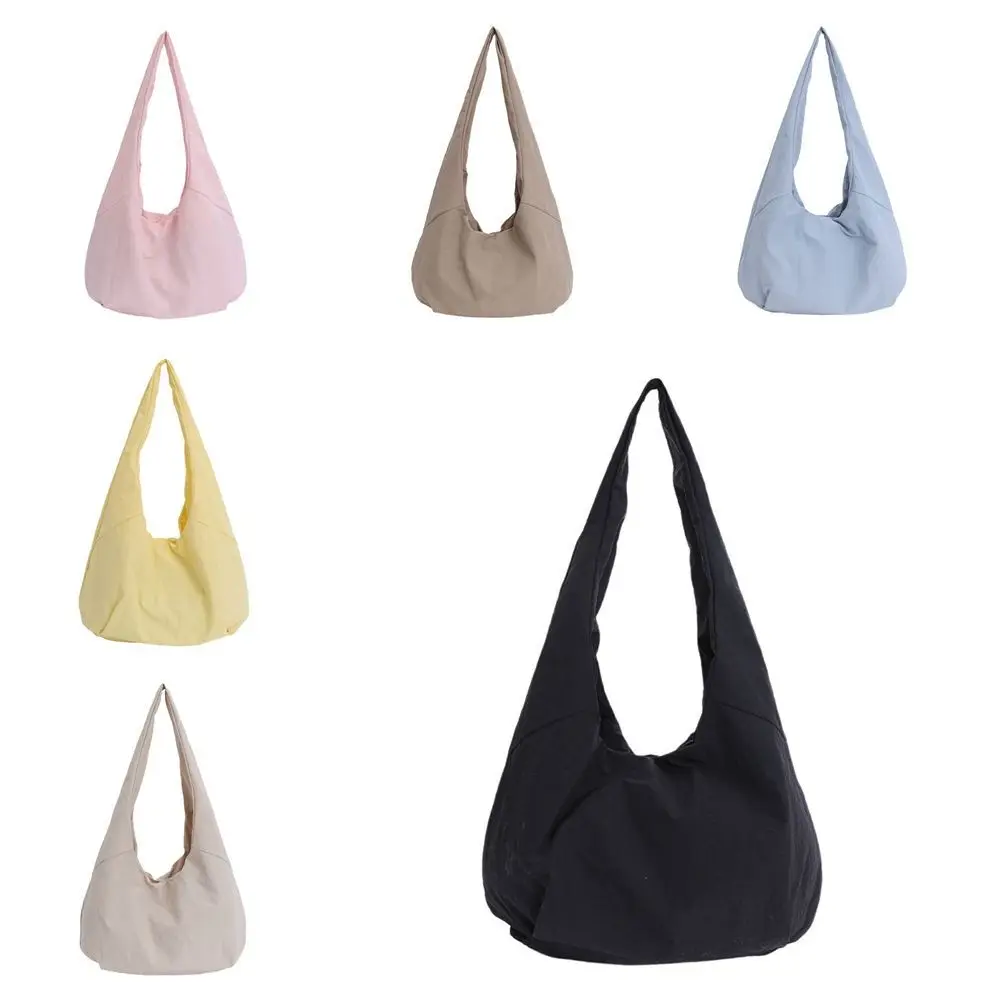Candy Color Nylon Shoulder Bag Quick-dry Solid Color Casual Tote Bag Korean Style Large Capacity Japanese Style Shoulder Bag