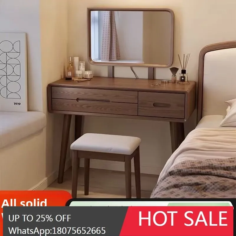 

MJY Solid Wood Bedroom Modern Simple Dressing Makeup Cabinet Integrated Makeup Table