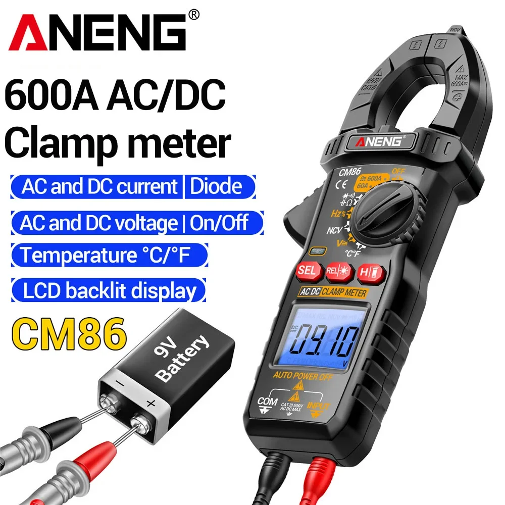 ANENG CM86 Clamp Meter 600A AC/DC Current Voltage Diode Professional Digital Multimeter NCV Voltage Detection Electrician Tools