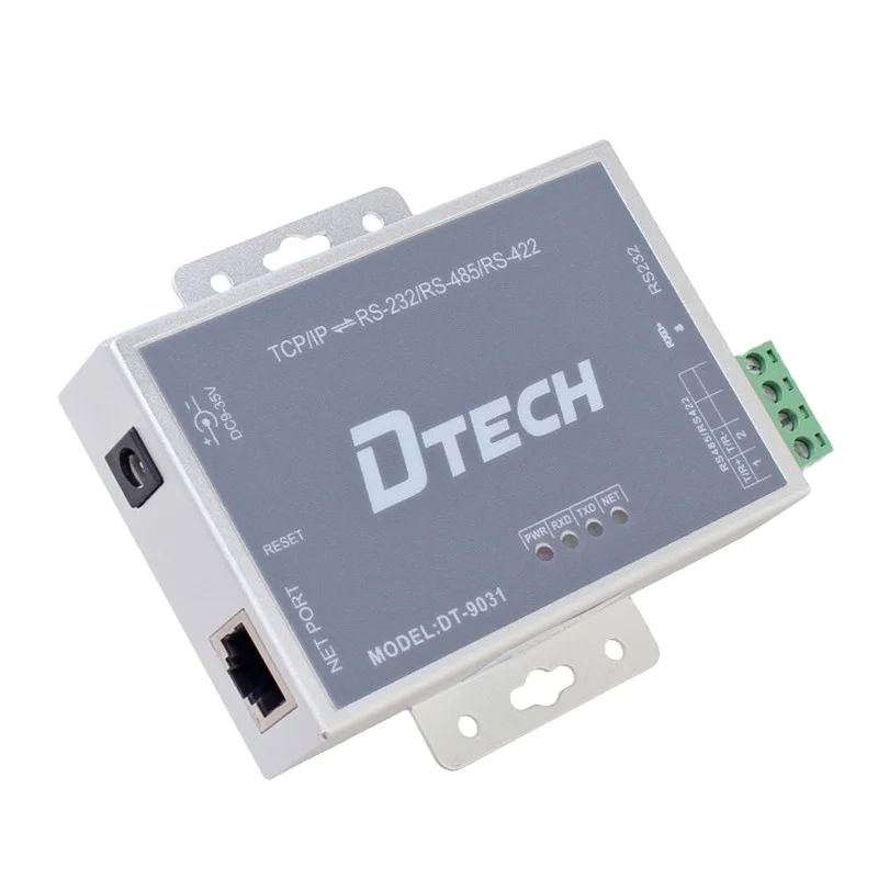Последовательный порт DTECH RS232 RS485 Преобразование серверного преобразователя RS422 в Ethernet Поддержка протокола TCP/IP/Telnet/Modbus