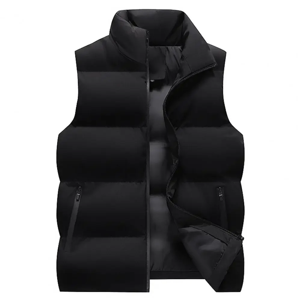 

Soft Padded Waistcoat Men Lightweight Waistcoat Stylish Men's Winter Vest Warm Windproof Sleeveless Outerwear With For Outdoor