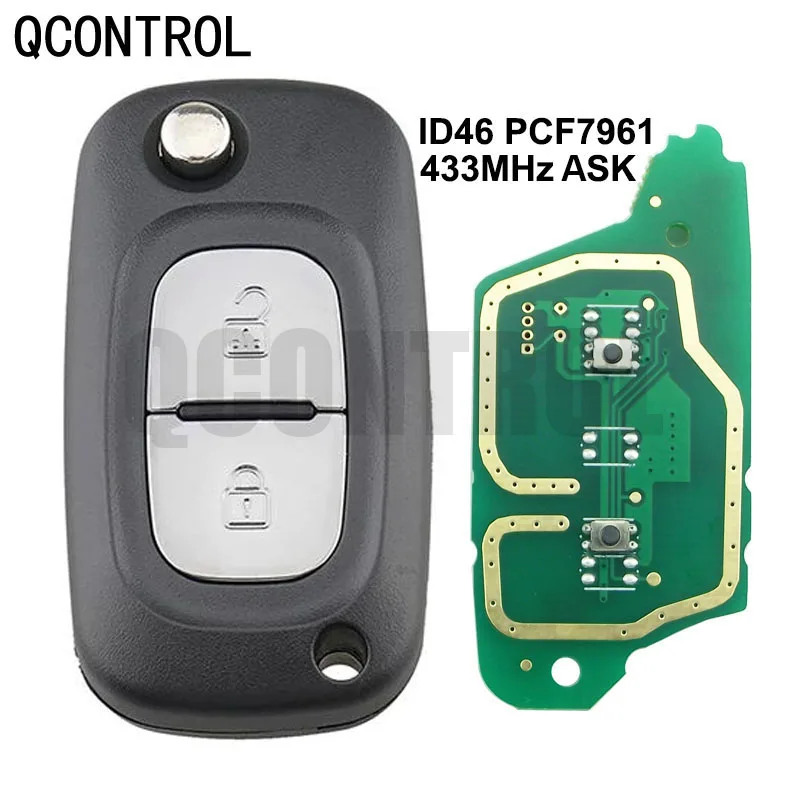 

QCONTROL Car Remote Control Key PCF7961A ID46 for Renault Clio III Clio 3 Kangoo Master Modus Twingo 2006-2016 77.01210033