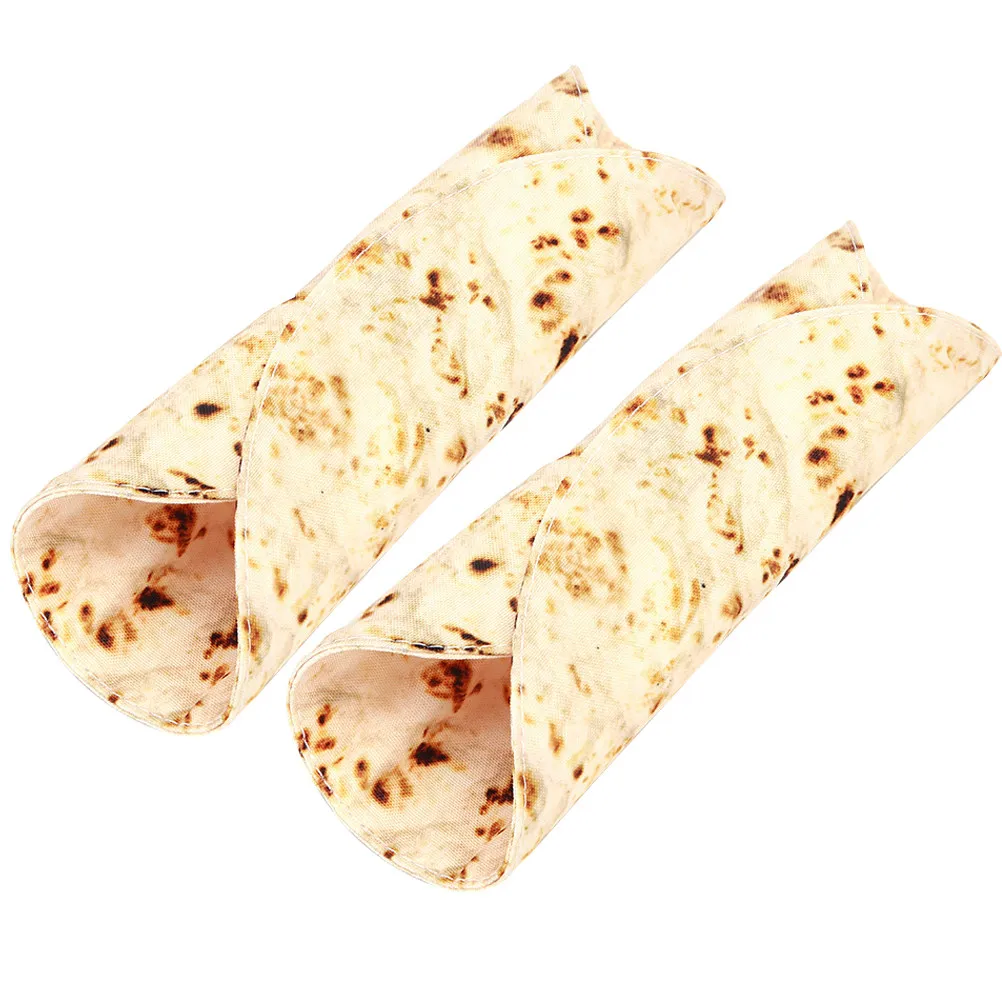 2Pcs Tortilla Pattern Canvas Roll Up Pencil Case Portable Pencil Organizer Large Capacity Pen Pouch Pen Case Pens Roll Wrap