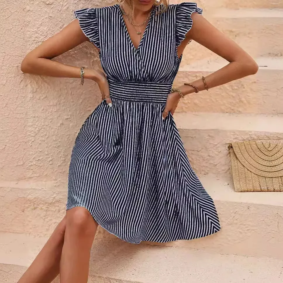 2026 Colorful Summer Comfortable Slim Fit Multi Color Dress New