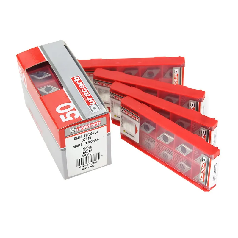 Imagem -05 - Duracarb Cnc Carbide Turning Inserções Original Dcmt Dcmt070204 Dcmt11t304 Dcmt11t308 41 51 52 Dc9015 Dc9025 Dc610 10 Pcs