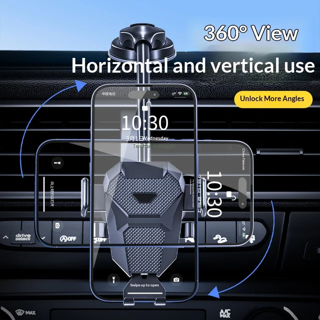 New Model Car-mounted Mobile Phone Holder - Automatically Locking Car Multi-functional Telescopic Suction Cup Air Outlet Support 3 New Model Car-mounted Mobile Phone Holder - Automatically Locking Car Multi-functional Telescopic Suction Cup Air Outlet Support 3