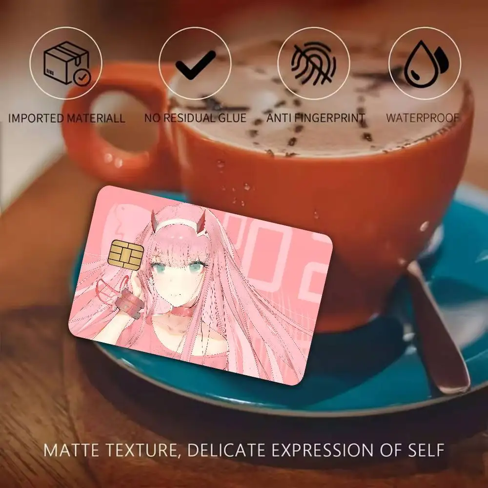 Z-Zero T-Two Darling In T-The F-Franxx Fashion Matte Gold Silver Black Matte Film Skin Sticker Tape for Bank Credit Debit Card
