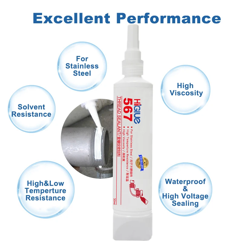 567 Thread Pipe Sealant General Purpose Anaerobic Flat Metal Pipe Glue High Temperature Resistant Sealing Adhesive Dropshipping