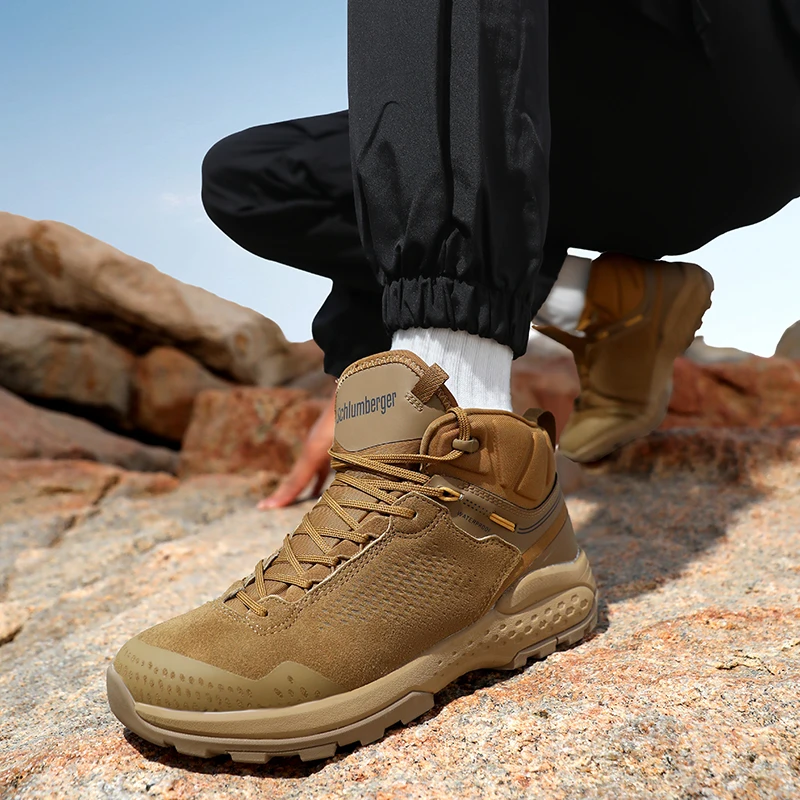 High-top Hiking Shoes For Men, Wide Feet Outdoor Sneakers For Rock Climbing_voghion.com