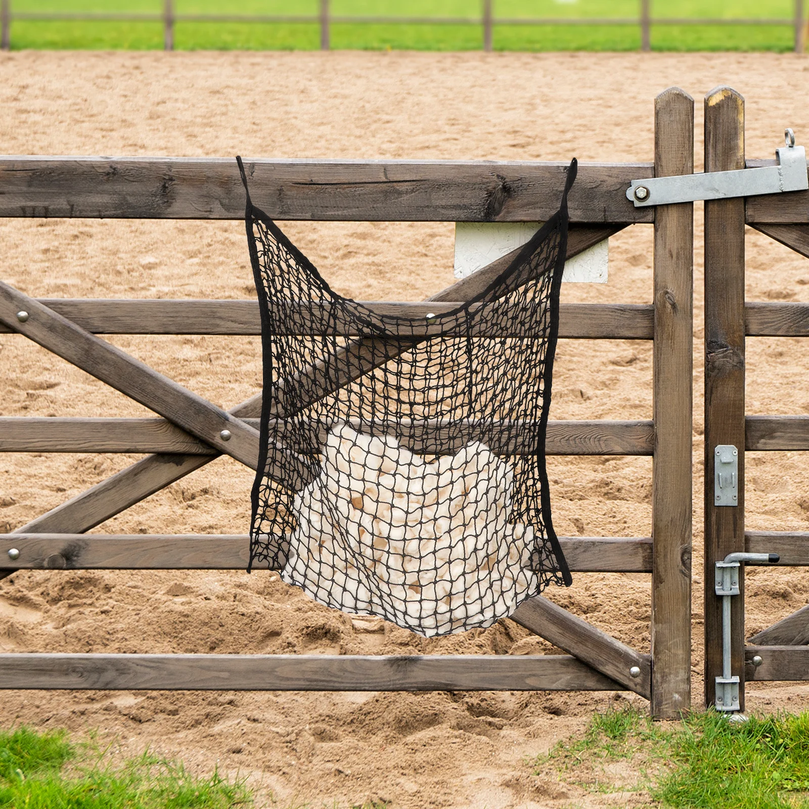 معلقة الحصان القش حقيبة شبكة بطيئة تغذية القش صافي مقاومة الحصان تغذية كيس التخزين حقيبة أكياس تخزين الحاويات #6