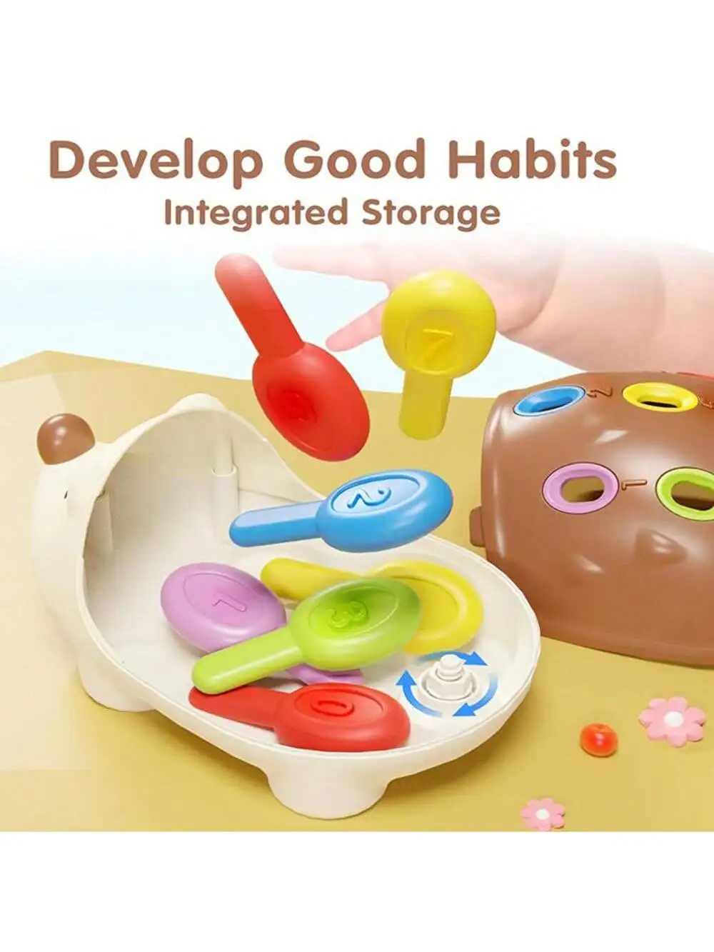 لعبة تعليمية مونتيسوري على شكل قنفذ للأطفال الصغار 1-3 تطوير المهارات الحركية الدقيقة العد الحسي فرز التعلم هدية #5