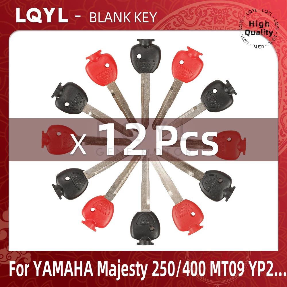 12Pcs Motorcycle Key Uncut Blank Replacement Keys For YAMAHA Magnet Anti-theft Lock MAJESTY 250 MAJESTY 400 YP2 YP3 MT09 MT07