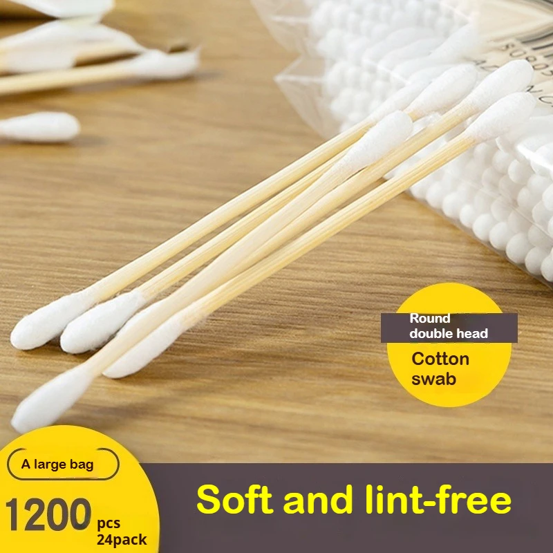 500/1200 шт./Ватюрные тампоны с двойной головкой, женские бамбуковые ватные палочки для макияжа, инструмент для смешивания теней для век, инструменты для чистки салона красоты