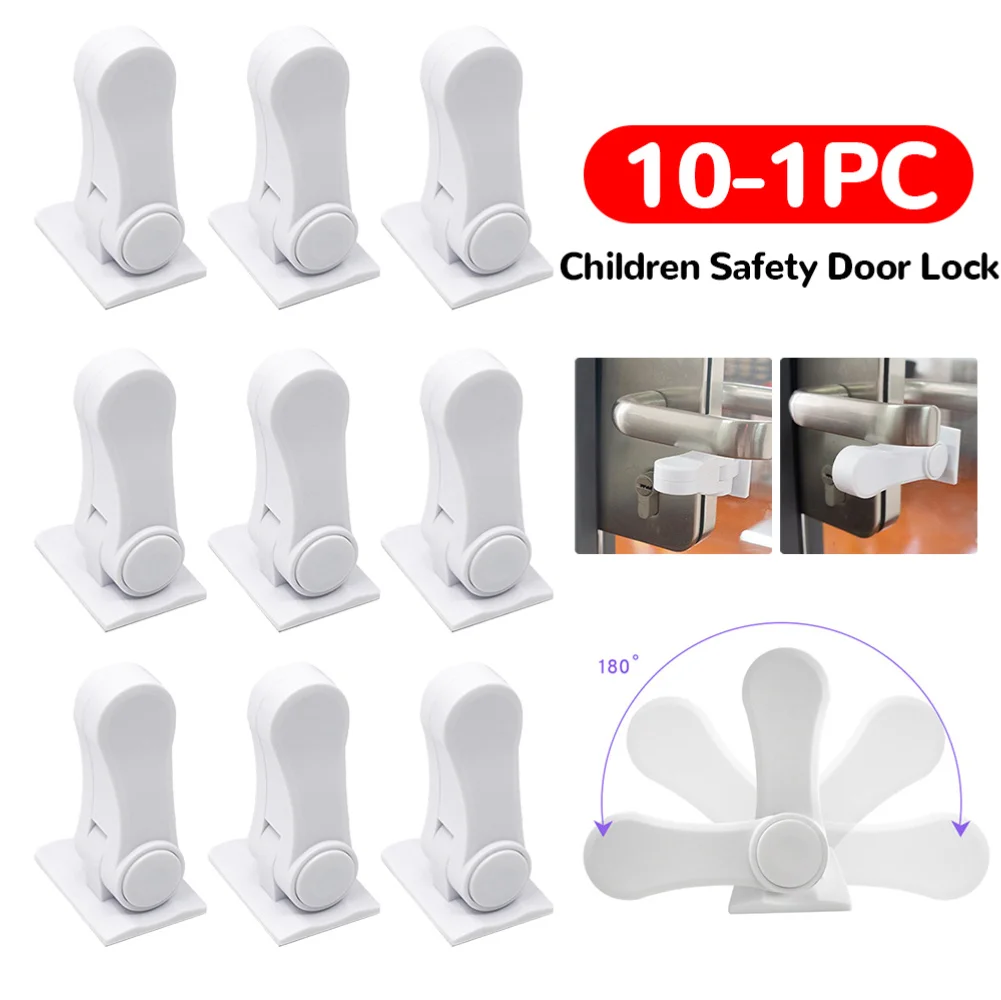 범용 어린이 안전 도어 잠금 도어 레버 잠금 어린이를위한 안티 오픈 핸들 잠금 보호 장치 안전 도어 레버 잠금