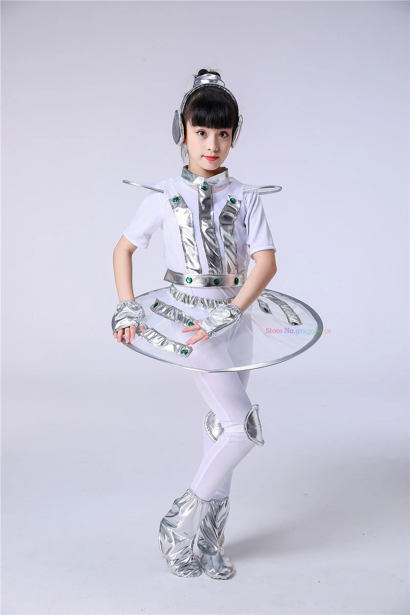 Boys Girls Cosplay Alien Robot Spacemen Astronaut Costume Halloween Carnival Dress Up Outfit Party Kids Role Playing Child Suit