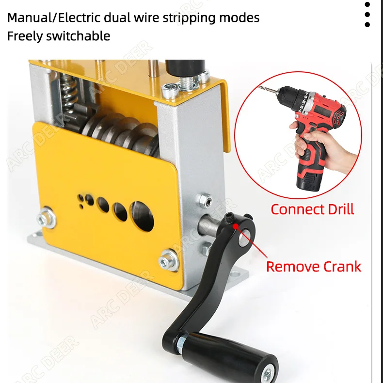 Upgraded Handheld Wire Stripper Ethernet Stripper (0.5-15mm) | Standard 1-17mm Wire Stripping Machine for Recycling Copper Wires