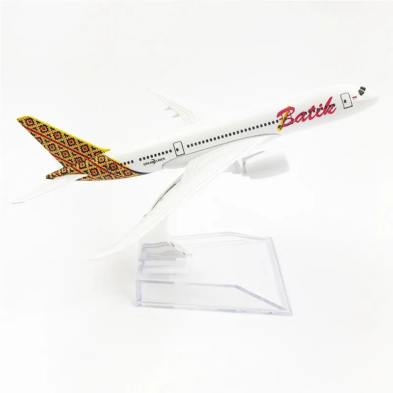 16cm 6Inch B787 Batik Air Indonesia Boe-ing Model Airplane Diecast Metal 1/400 Scale Planes For Collections And Displays