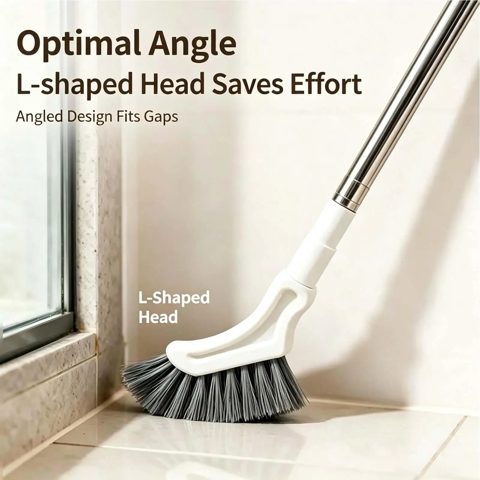 Long Handle Floor Scrub Brush Tile Long Handle Sweeping Scrubber Bathroom Tile Floor Brush for Indoor Outdoor Home Kitchen