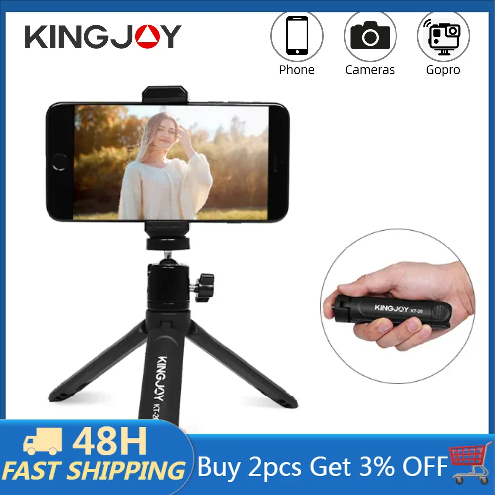 

KINGJOY Desktop Selfie Stick Tripod Lightweight Mini Phone Bracket Extendable Table Stand for Phone, Camera,IPhone/Xiaomi/Huawei