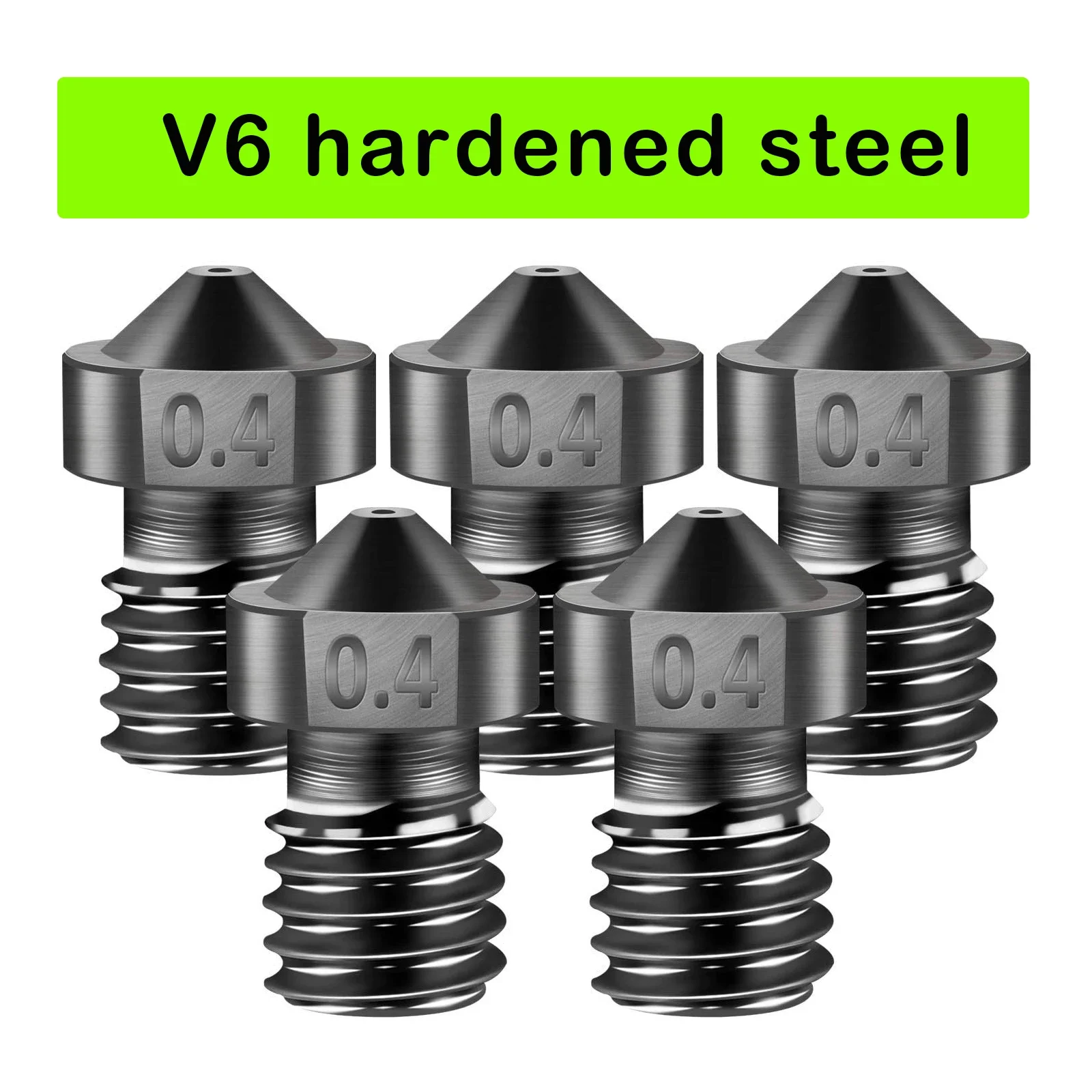 

V6 Hardened Steel Nozzle E3D V6 Nozzle 0.2 0.4 0.6 0.8 For Ender 3 V6 Hotend Titan Extruder Prusa I3 MK3 3d Printer Accessories