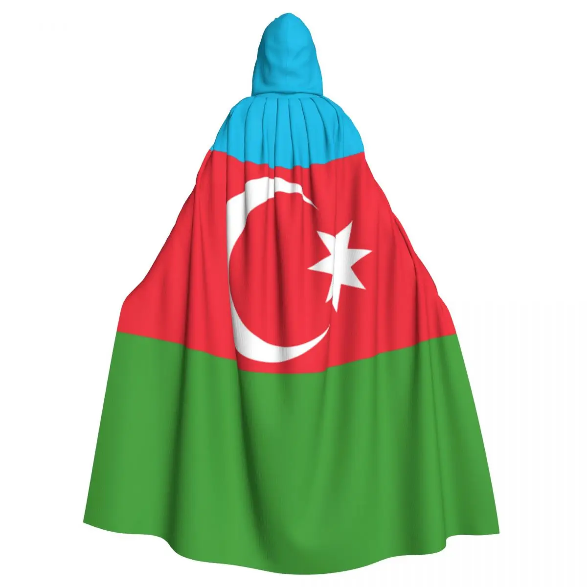 Flag Of Azerbaijian Adult Cloak Cape Hooded Medieval Costume Witch Wicca Elf Purim Carnival Party