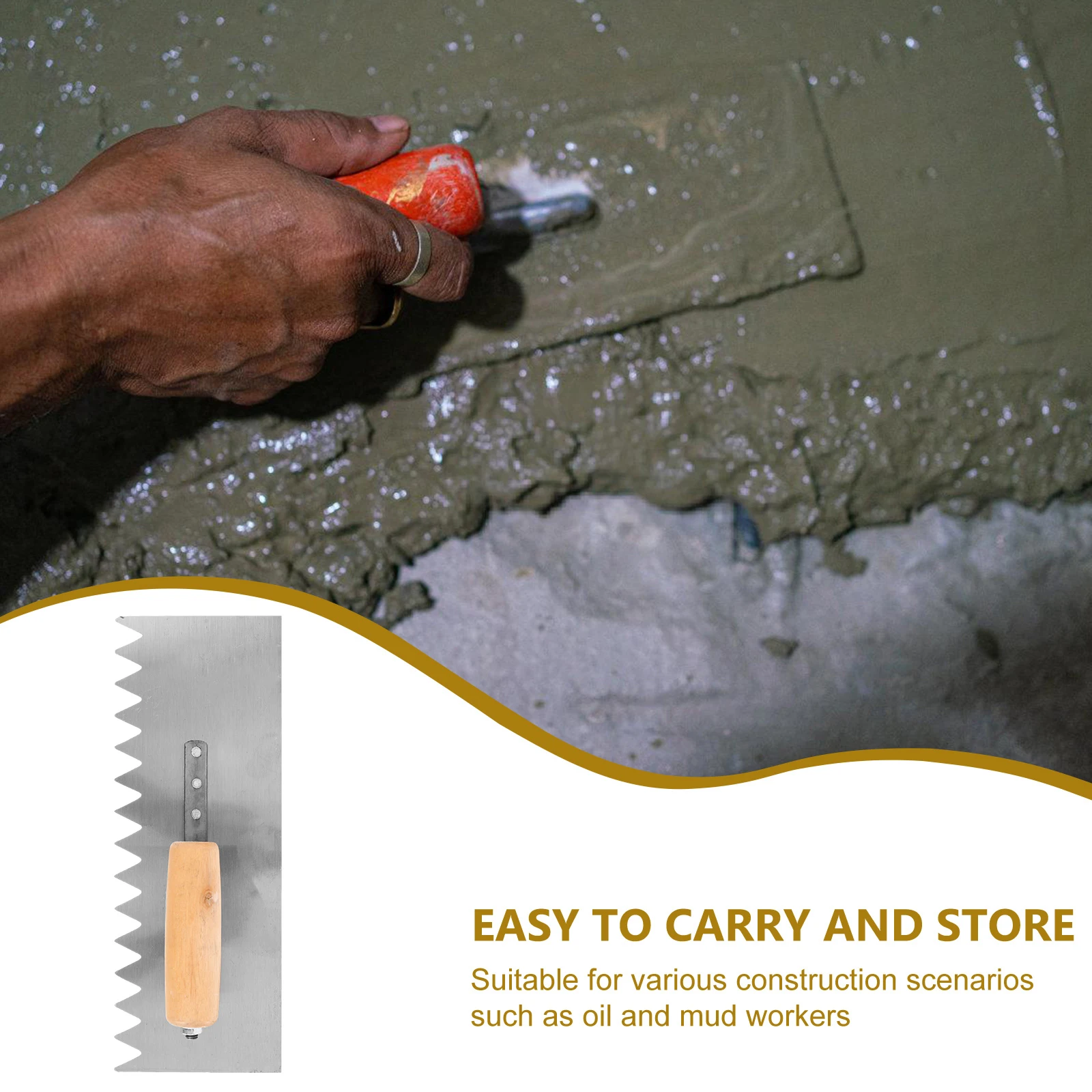 مجرفة خرسانية مجرفة البناء الثقيلة الكربون الصلب الخشب مقبض قبضة منحنية وأشار الأسنان النفط المعجون العمل تنوعا العملي